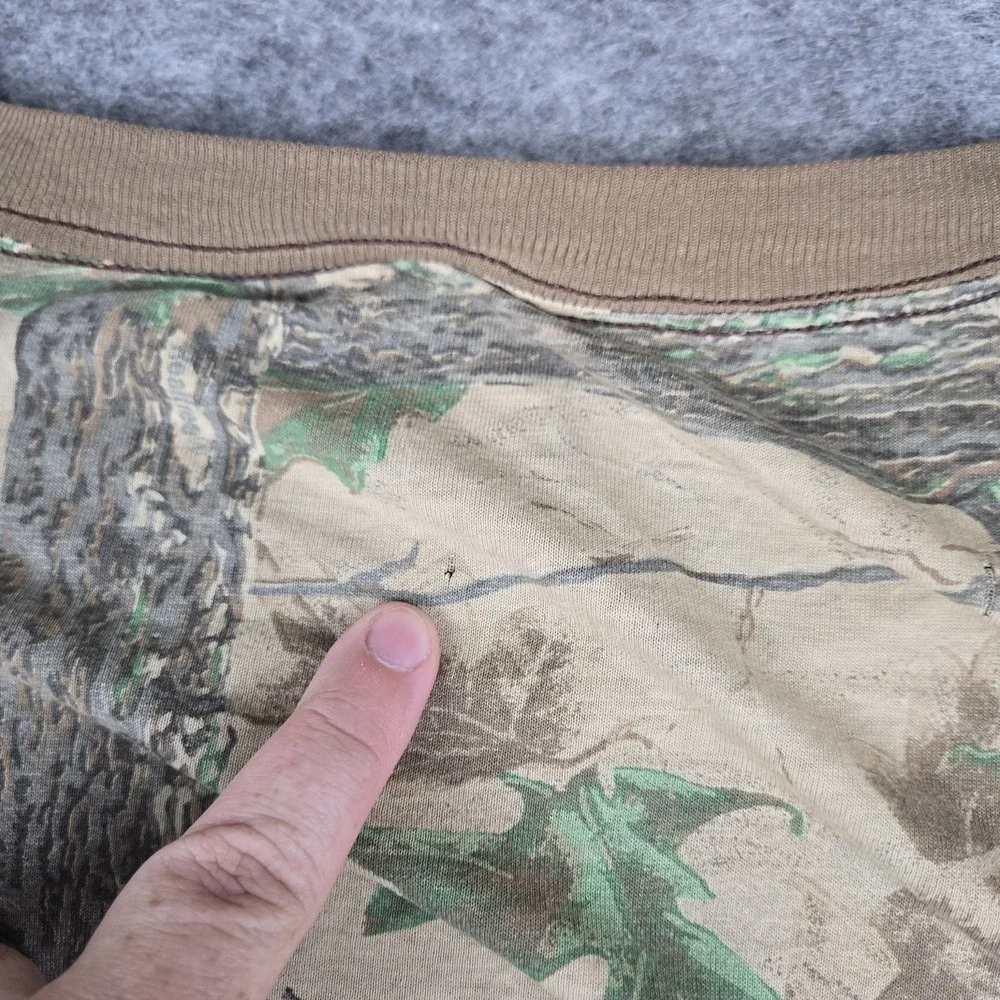 Vintage 90's Realtree T-Shirt‎ Mens 2XL Long Sleeve Camo Single Stitch Pocket